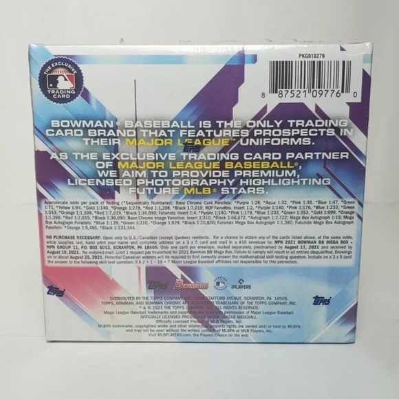 2021 Topps MLB Bowman Baseball Mega Box 50 Cards - Picture 2 of 3